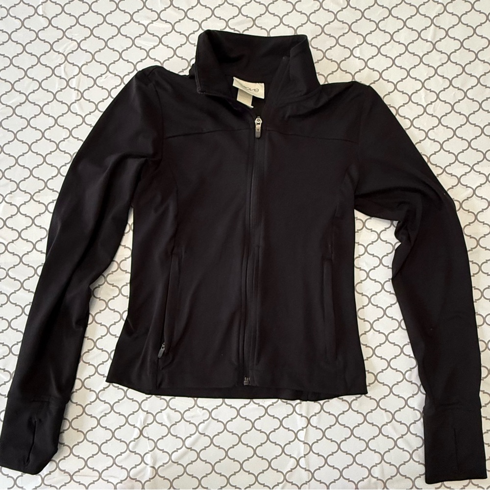H&M Move Black Full Zip Athletic Track Jacket‎ with Thumbholes Women's XS